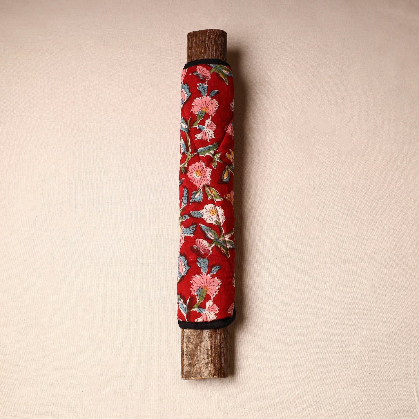 Red - handmade cotton fridge handle cover 04 - handcrafted