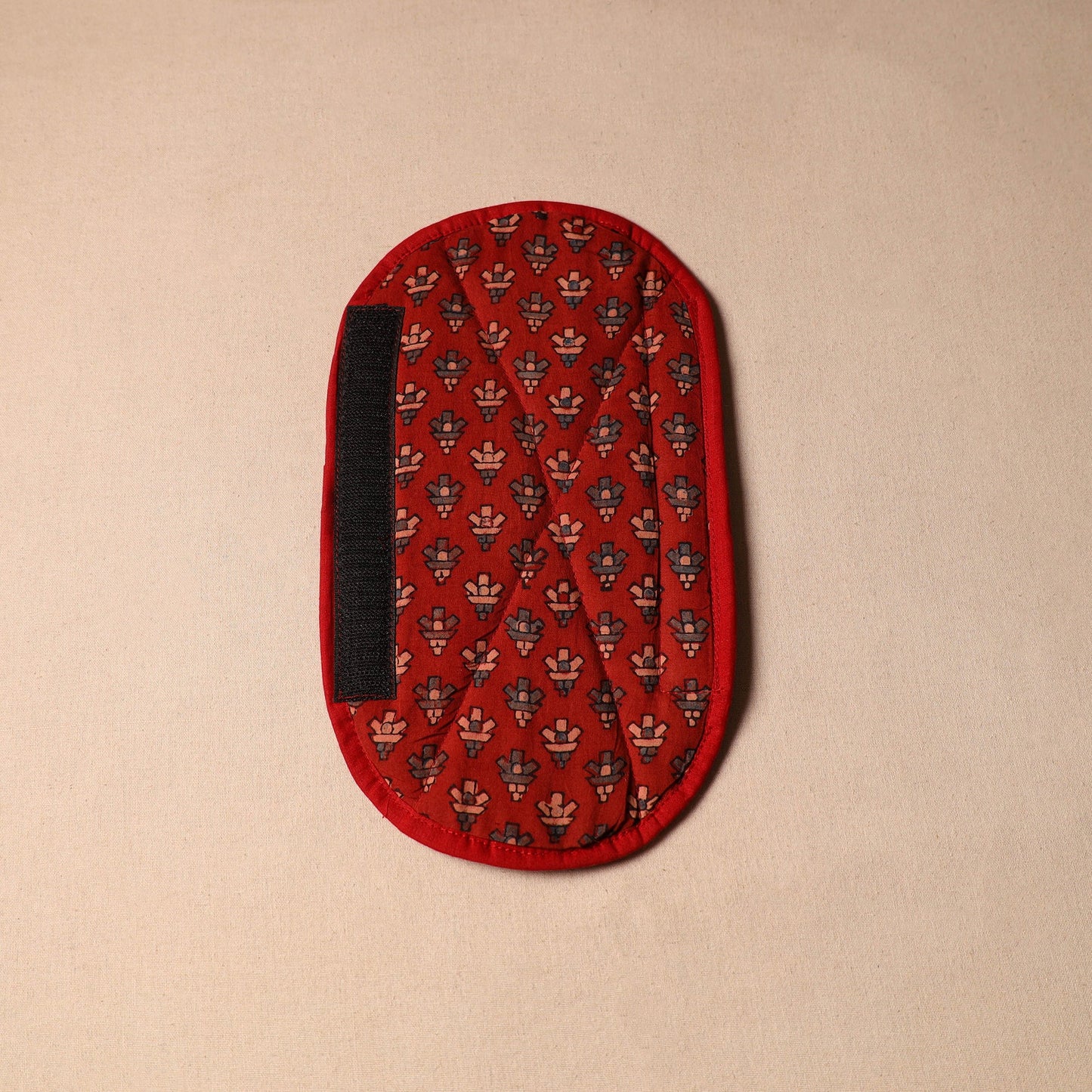 Red - handmade cotton fridge handle cover 45 - handcrafted