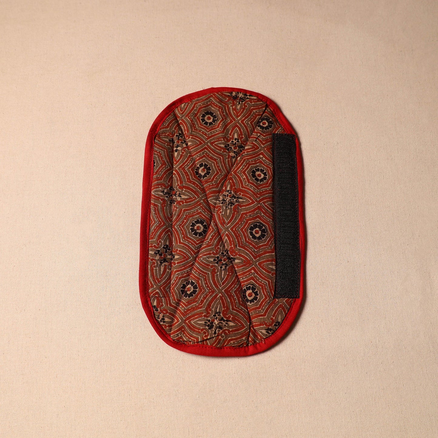 Red - handmade cotton fridge handle cover 51 - handcrafted