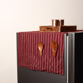 Red Handmade Cotton Fridge Top Cover with Multiple Pockets