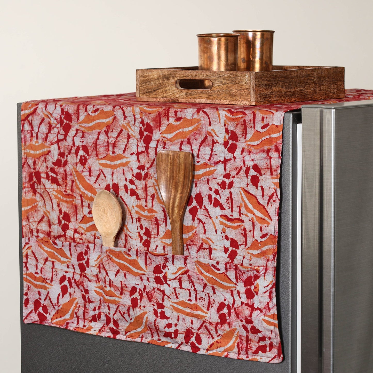 Buy Handmade Cotton Fridge Top Cover with Multiple Pockets 06 Online l iTokri.com
