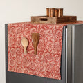 Red - handmade cotton fridge top cover with multiple