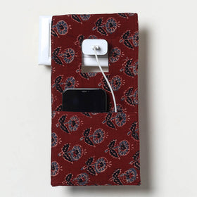Red Handmade Cotton Mobile Charging Holder