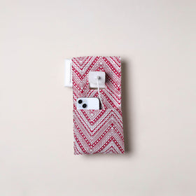 Red Handmade Cotton Mobile Charging Holder