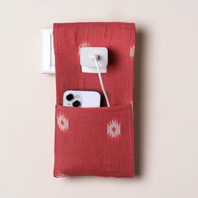 Red Handmade Cotton Mobile Charging Holder
