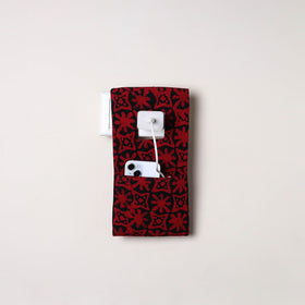 Red Handmade Cotton Mobile Charging Holder