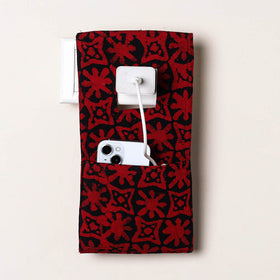 Red Handmade Cotton Mobile Charging Holder
