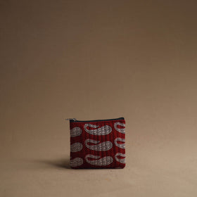 Red - handmade cotton multipurpose utility pouches (set