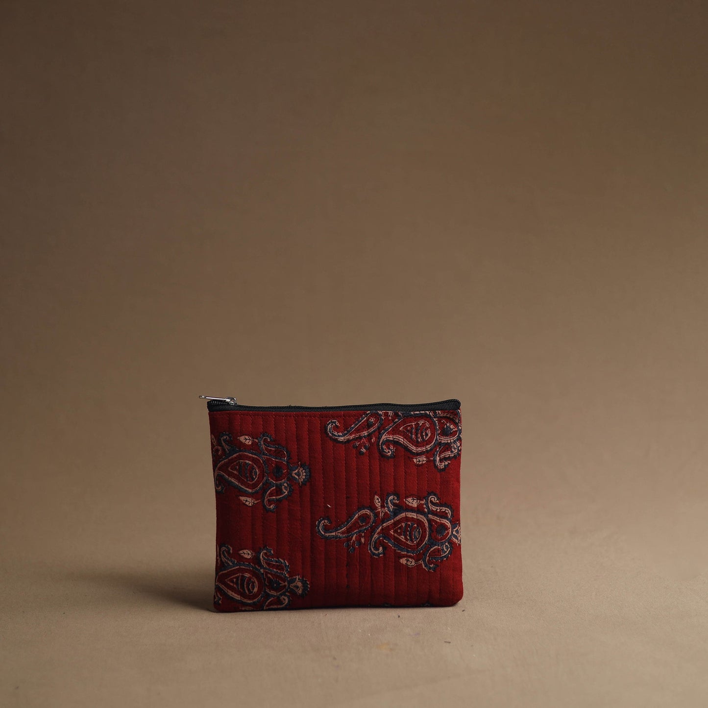 Red - handmade cotton multipurpose utility pouches (set