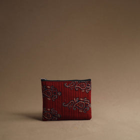 Red - handmade cotton multipurpose utility pouches (set