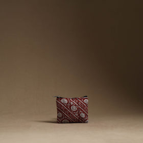 Red - handmade cotton multipurpose utility pouches (set