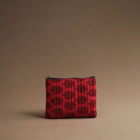 Red - handmade cotton multipurpose utility pouches (set