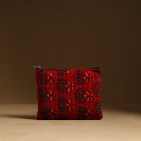 Red - handmade cotton multipurpose utility pouches (set