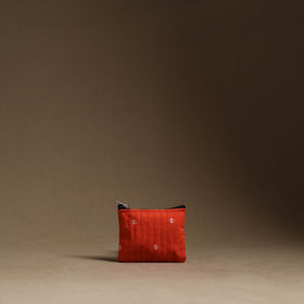 Red - handmade cotton multipurpose utility pouches (set