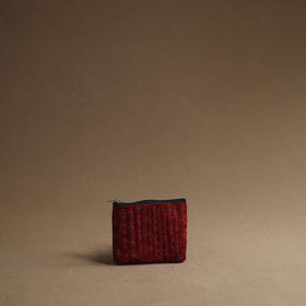 Red - handmade cotton multipurpose utility pouches (set