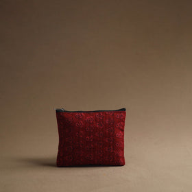 Red - handmade cotton multipurpose utility pouches (set