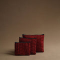 Red - handmade cotton multipurpose utility pouches (set