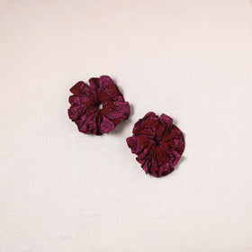 Red - handmade cotton rubber bands/scrunchies (set of 2) 08