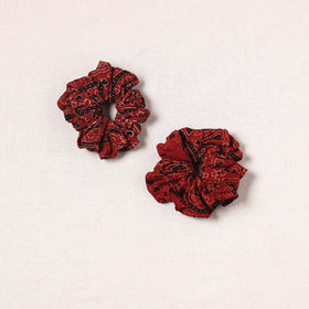 Red - handmade cotton rubber bands/scrunchies (set of 2) 14