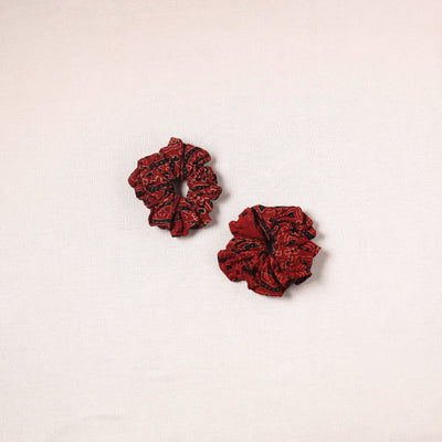 Red - handmade cotton rubber bands/scrunchies (set of 2) 14