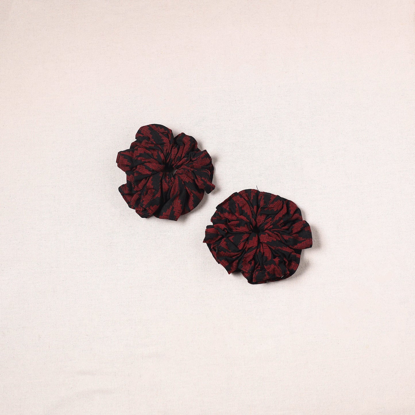 Red - handmade cotton rubber bands/scrunchies (set of 2) 16