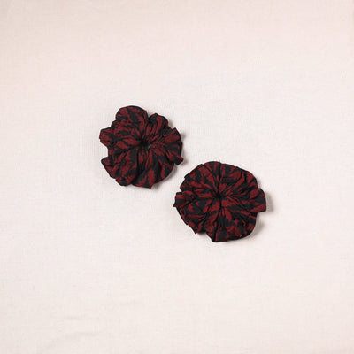 Red - handmade cotton rubber bands/scrunchies (set of 2) 16