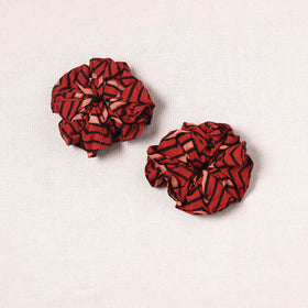 Red - handmade cotton rubber bands/scrunchies (set of 2) 20