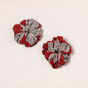 Red - handmade cotton rubber bands/scrunchies (set of 2) 25