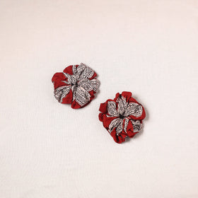 Red - handmade cotton rubber bands/scrunchies (set of 2) 25