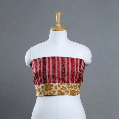 Red - handmade cotton sambalpuri ikat blouse piece 20