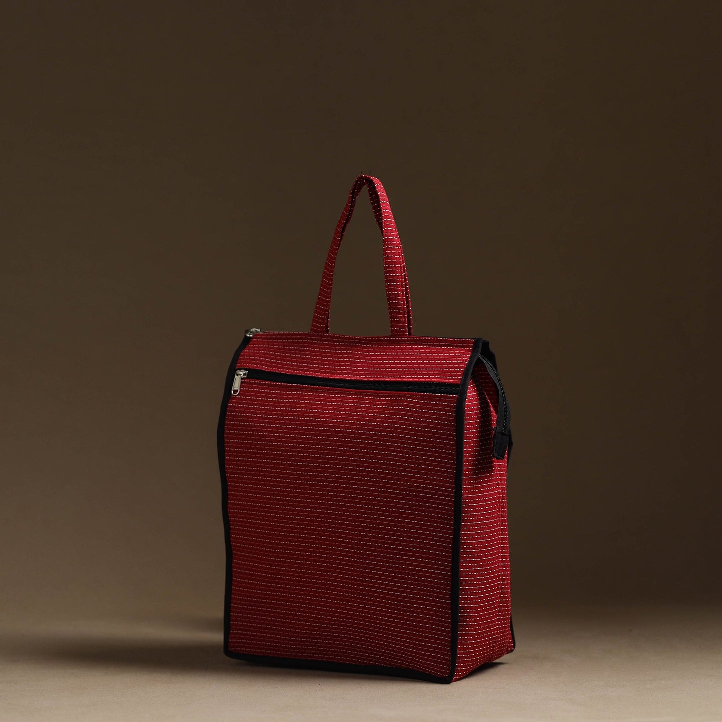 Red Handmade Cotton Shopping Hand bag