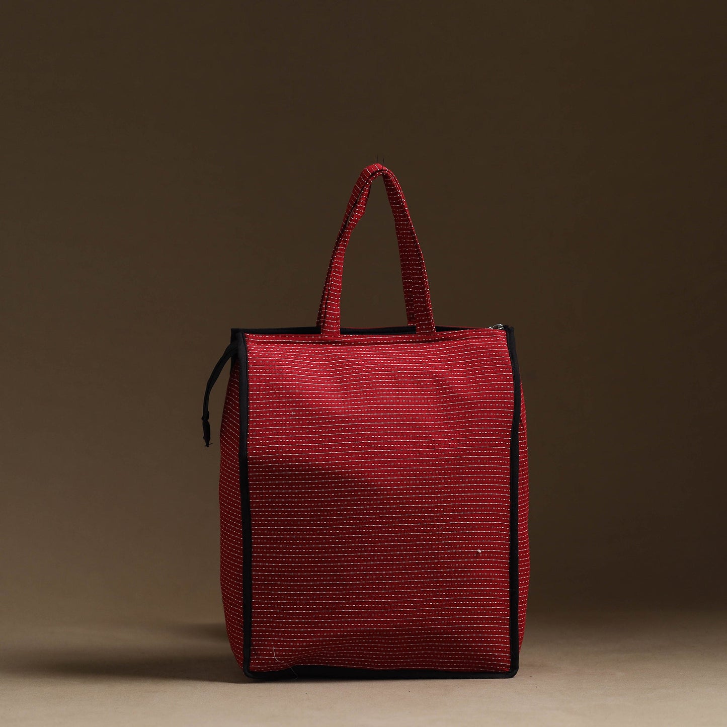 Red Handmade Cotton Shopping Hand bag