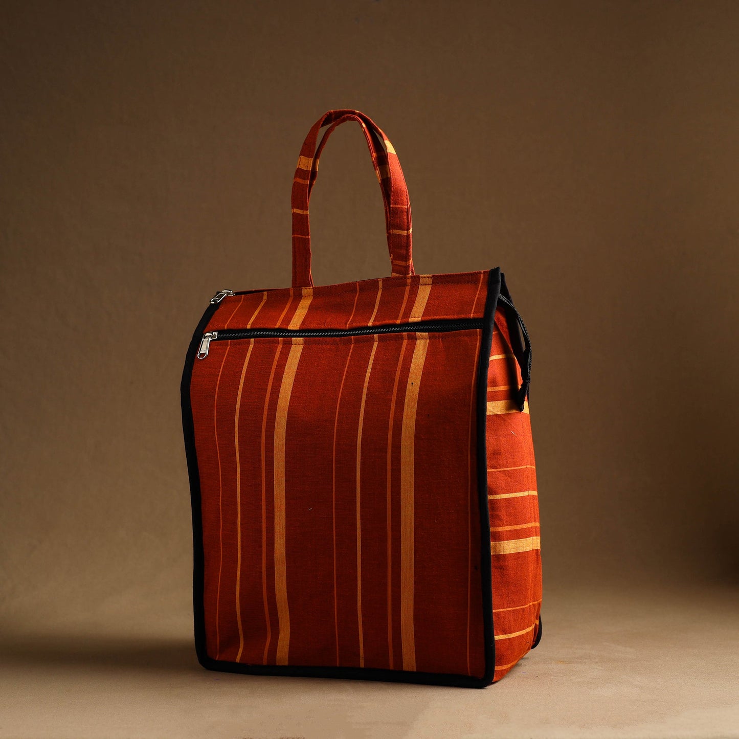 Red Handmade And Durable Cotton Shopping Hand Bag