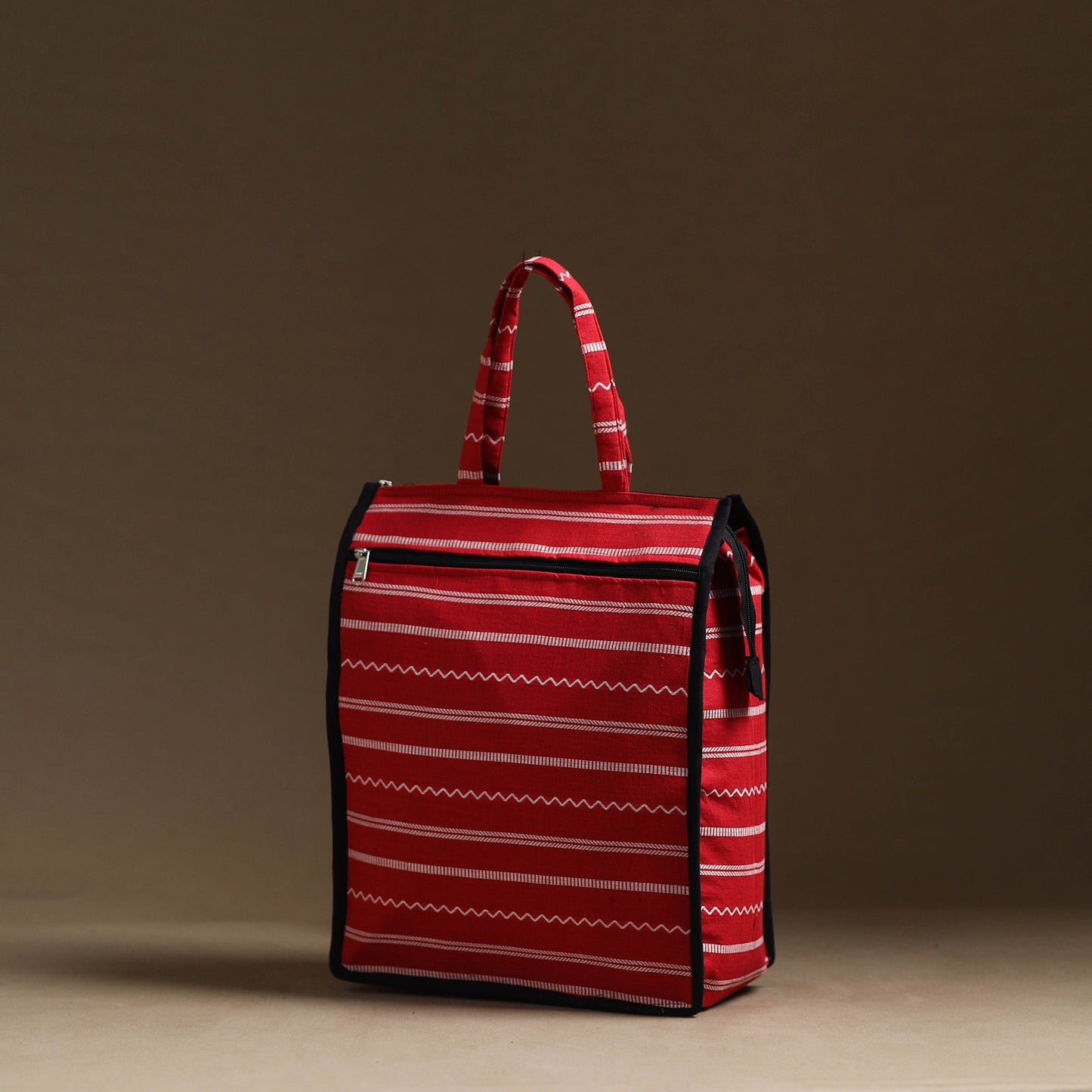 Red Handmade Cotton Shopping Hand bag