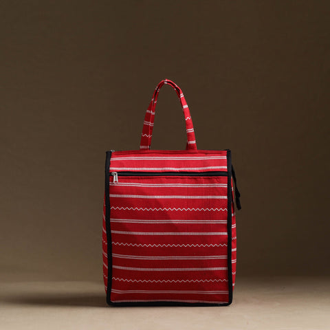 Red Handmade Cotton Shopping Hand bag