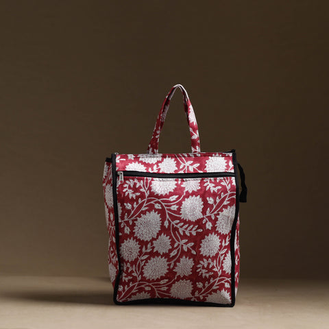 Red Handmade Cotton Shopping Hand bag