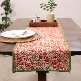 Red Handmade Cotton Table Runner