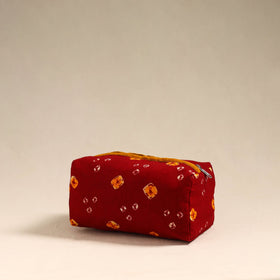  Red Handmade Cotton Toiletry Bag 