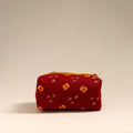 Red Handmade Cotton Toiletry Bag 
