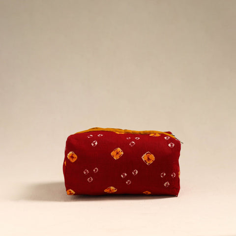  Red Handmade Cotton Toiletry Bag 