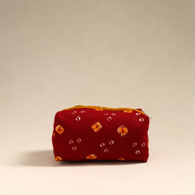  Red Handmade Cotton Toiletry Bag 
