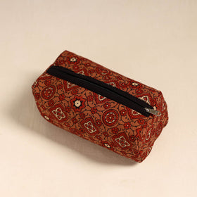 Red Handmade Cotton Toiletry Bag