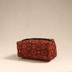 Red Handmade Cotton Toiletry Bag