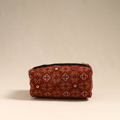 Red Handmade Cotton Toiletry Bag