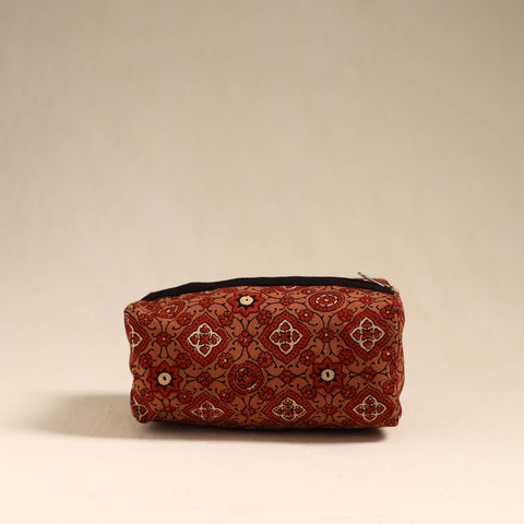 Red Handmade Cotton Toiletry Bag
