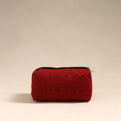  Red Handmade Cotton Toiletry Bag 