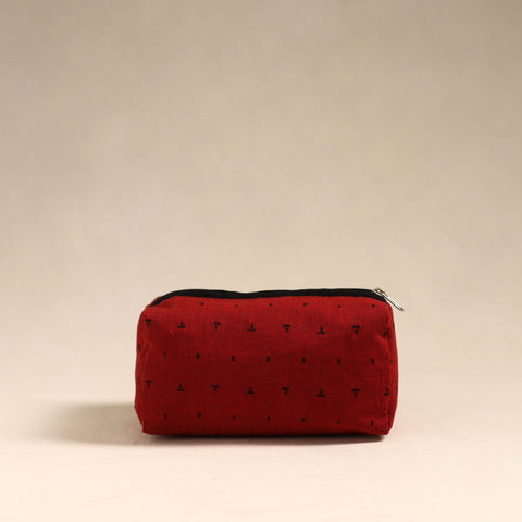  Red Handmade Cotton Toiletry Bag 
