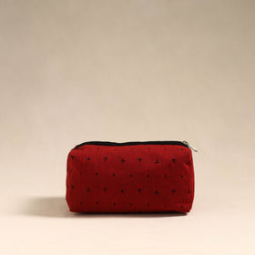  Red Handmade Cotton Toiletry Bag 
