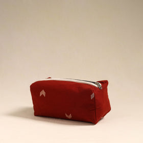  Red Handmade Cotton Toiletry Bag 
