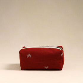  Red Handmade Cotton Toiletry Bag 